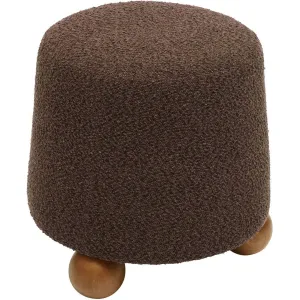 Jaine Boucle Stool, Chocolate Brown