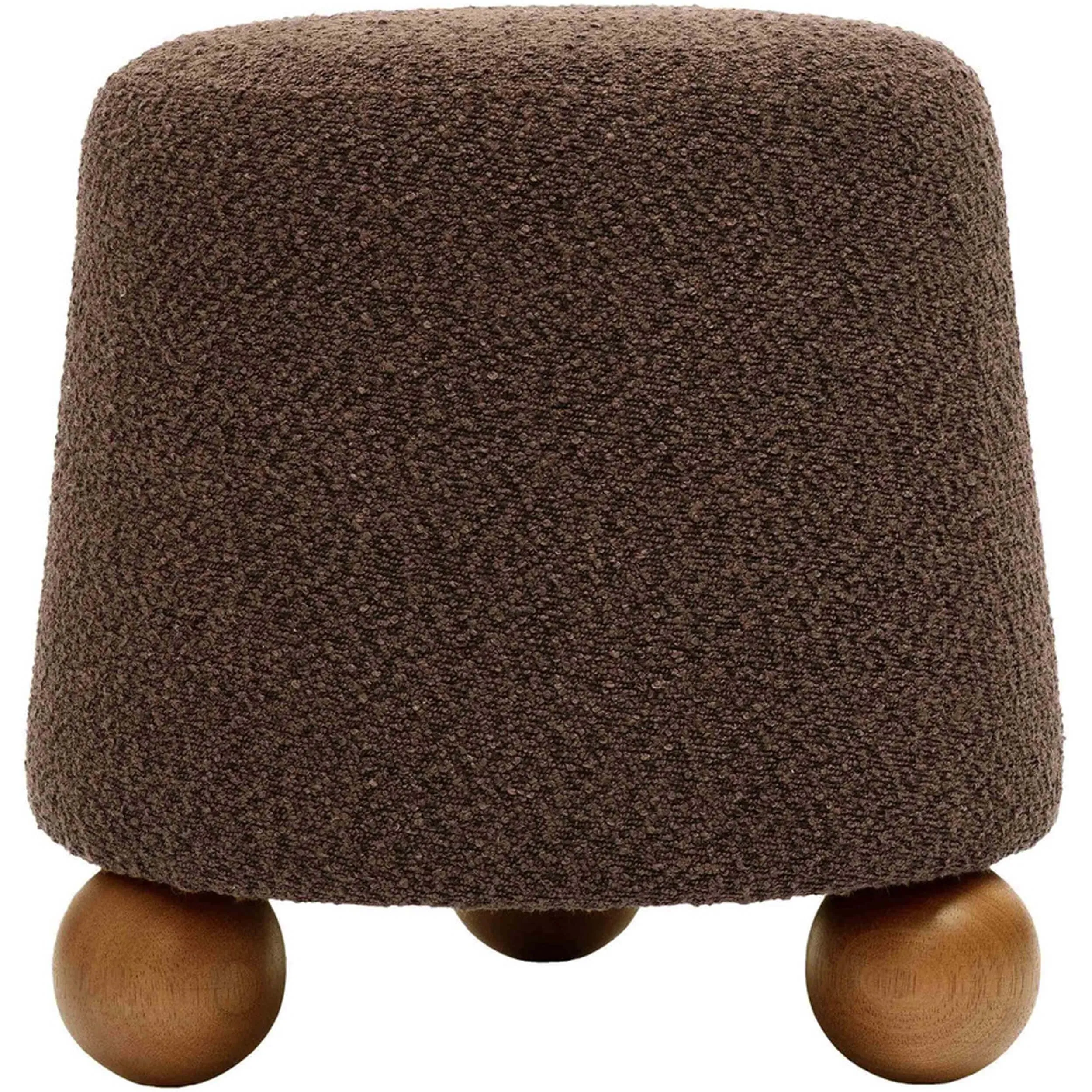 Jaine Boucle Stool, Chocolate Brown