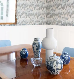 Japanese Blossom Blue Ginger Vases