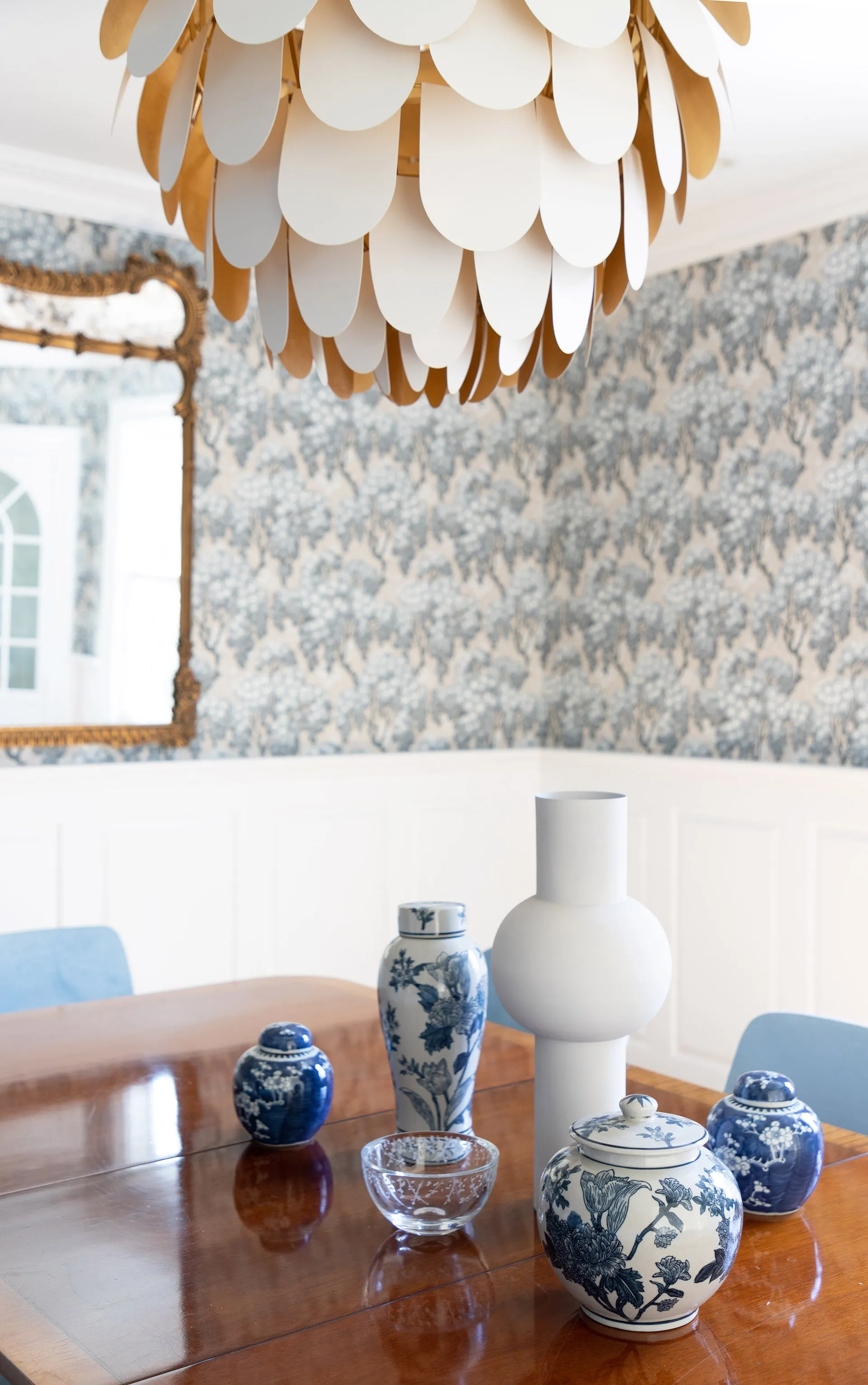 Japanese Blossom Blue Ginger Vases
