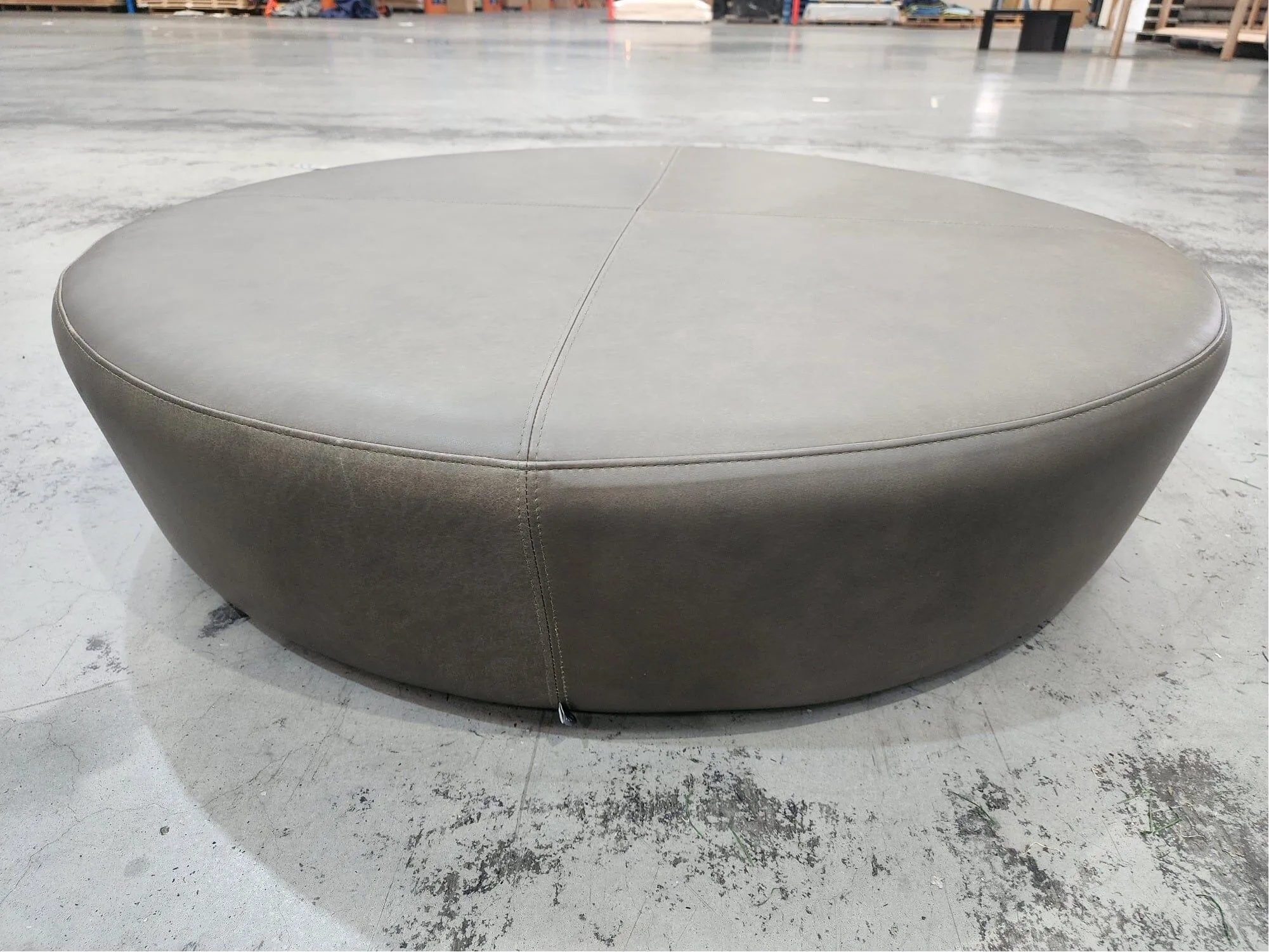 Johanna Large Ottoman Reverse Under Coffee Table in Olive Leather