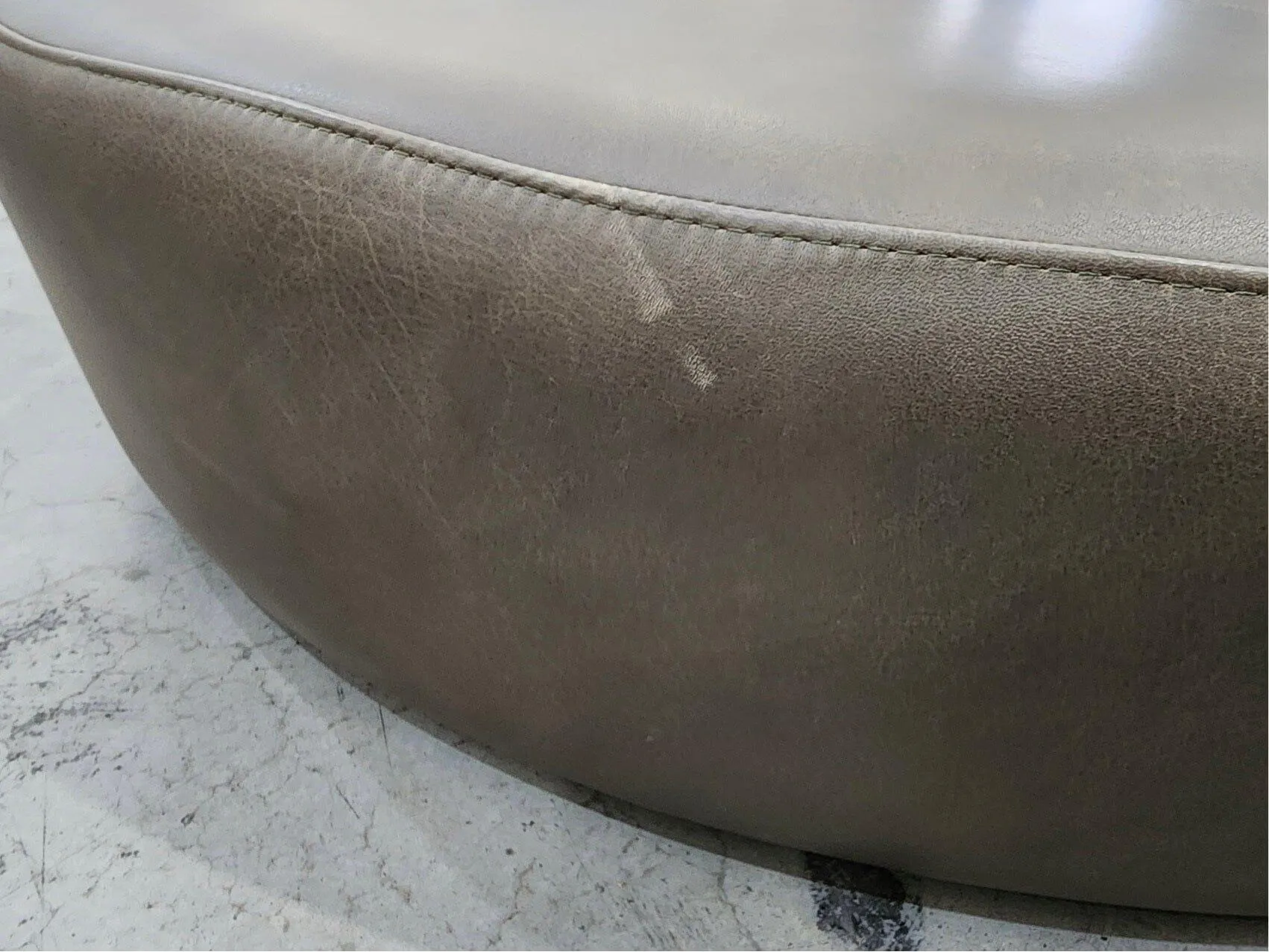 Johanna Large Ottoman Reverse Under Coffee Table in Olive Leather