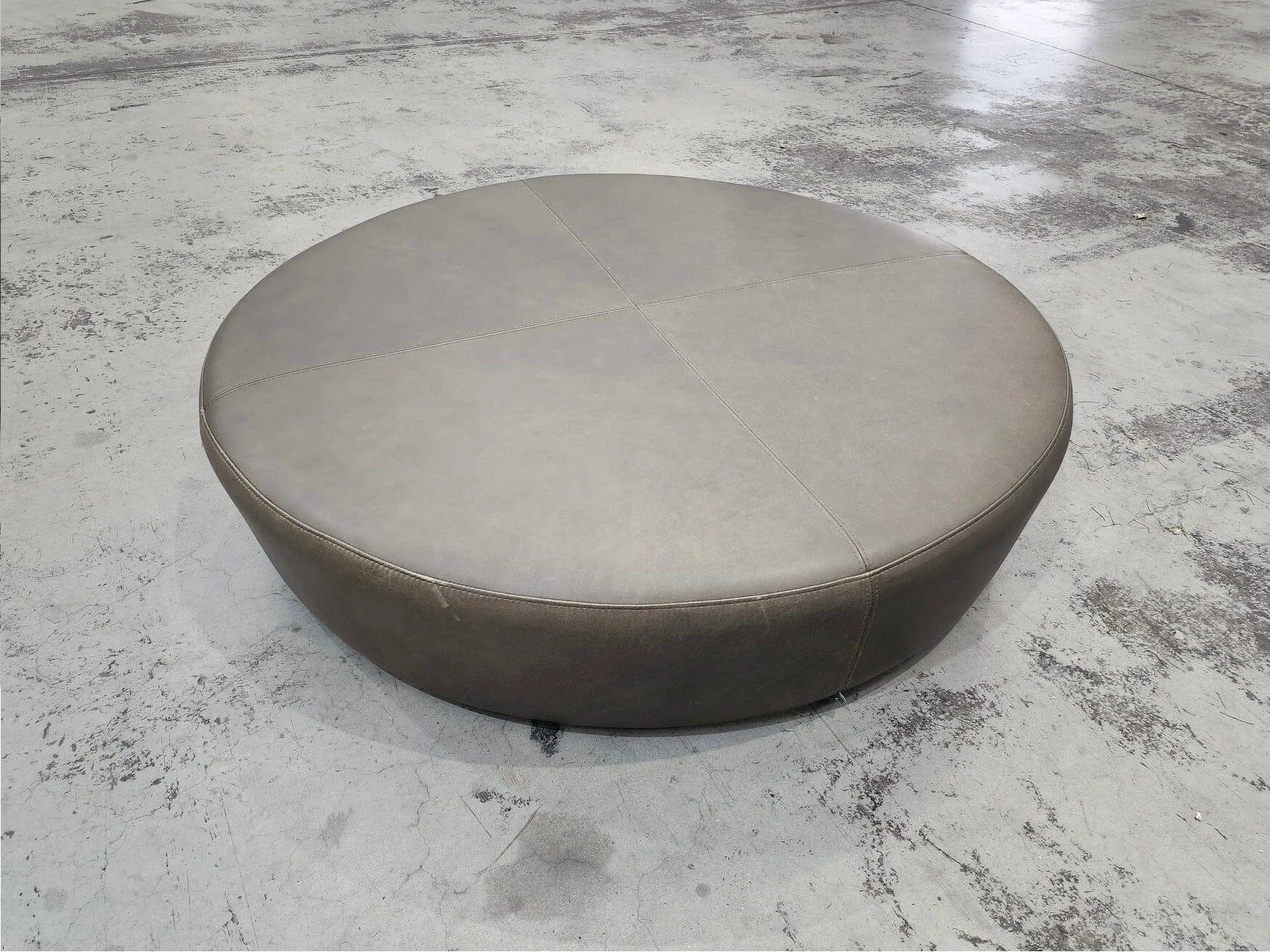 Johanna Large Ottoman Reverse Under Coffee Table in Olive Leather