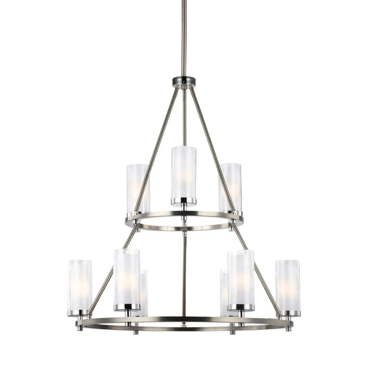Jonah 30 in. 9 Lights 2-Tier Chandelier Chrome finish