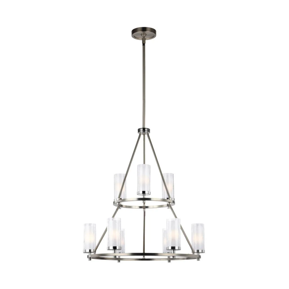 Jonah 30 in. 9 Lights 2-Tier Chandelier Chrome finish