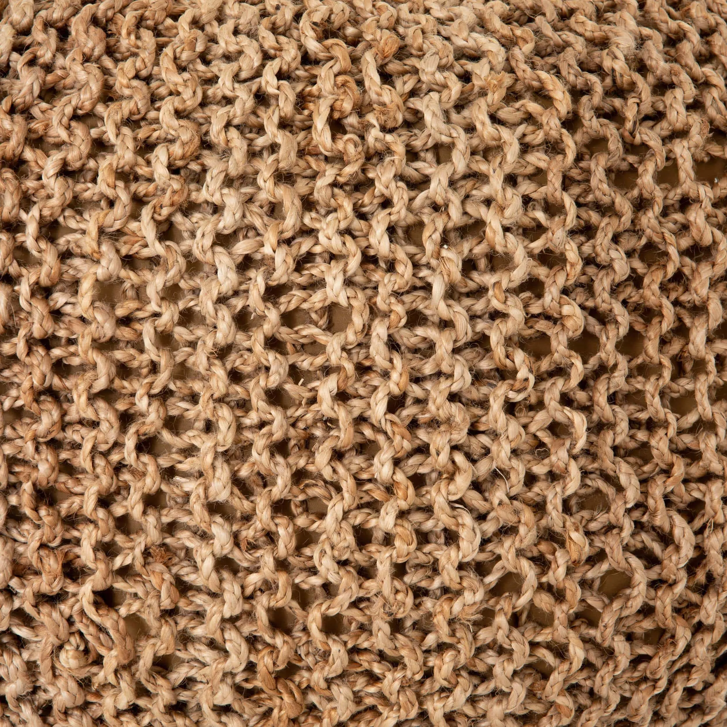 Jute Knit Pouf, Tan