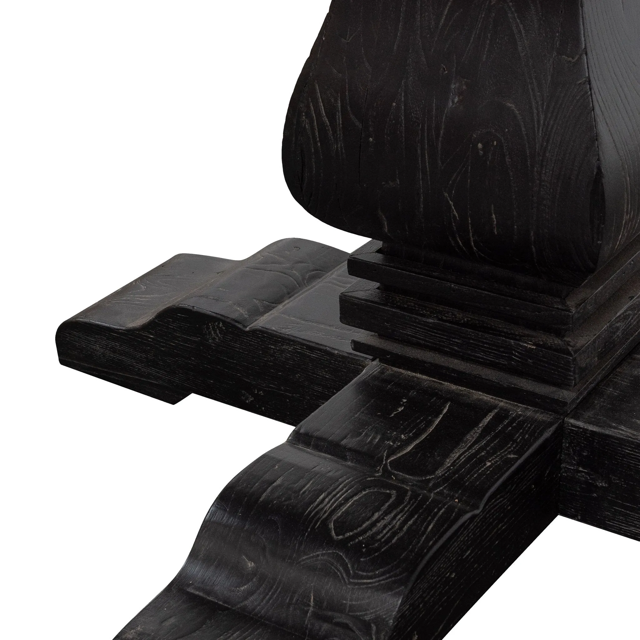 Kara Reclaimed 1.4m Round Dining Table - Natural Top and Black Base