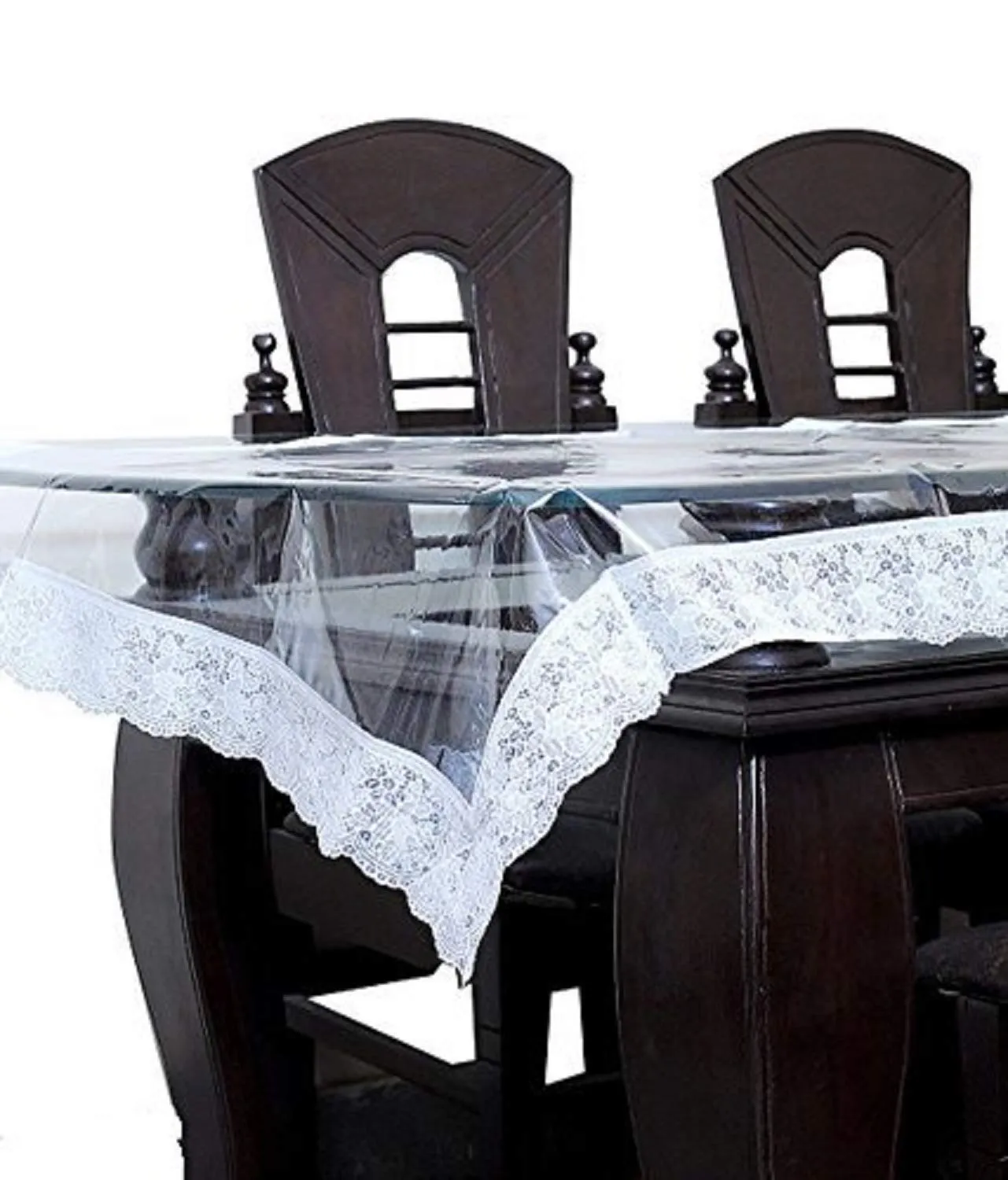 Kuber Industries Dining Table Cover 6 Seater|Table Cloth|Table Cover for Home, Restaurant|White