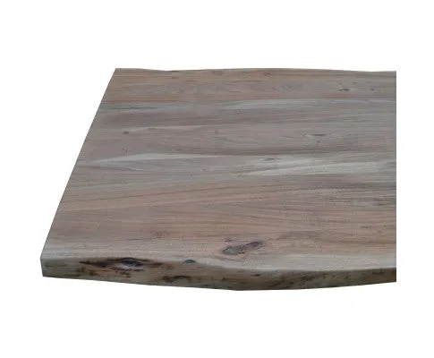 Lantana Dining Table 210cm Live Edge Solid Acacia Timber Wood Metal Leg -Natural