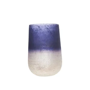 Large Navy Glass Vase