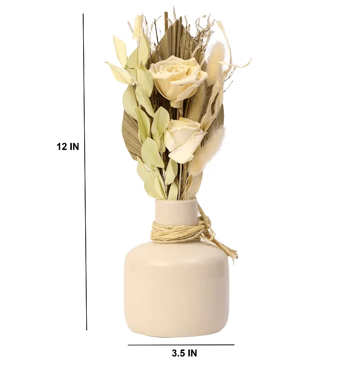 Lea Dried Yellow Delight small vase