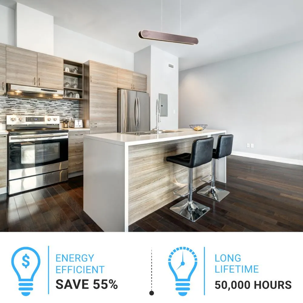LED Pendant Light Fixture, Dimmable, 3000K (Warm White), Brushed Brown (P2171-900)