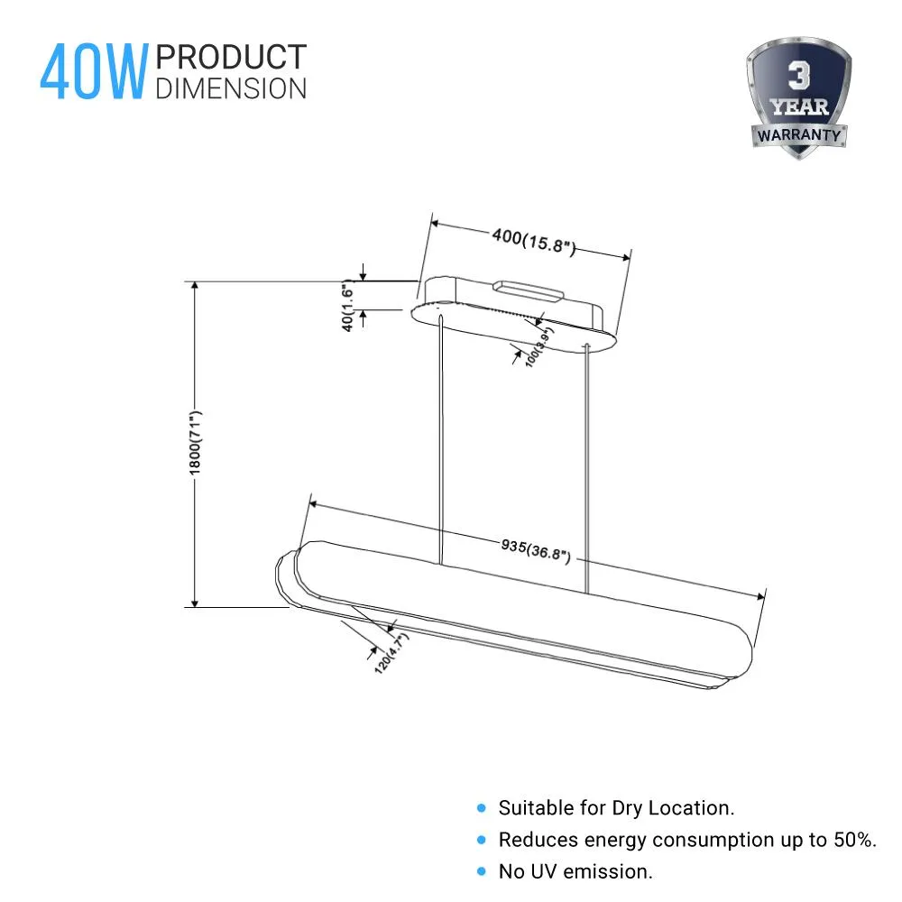 LED Pendant Light Fixture, Dimmable, 3000K (Warm White), Brushed Brown (P2171-900)