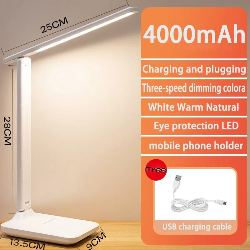 LED Table Lamp - USB Chargeable with Dimmable Features