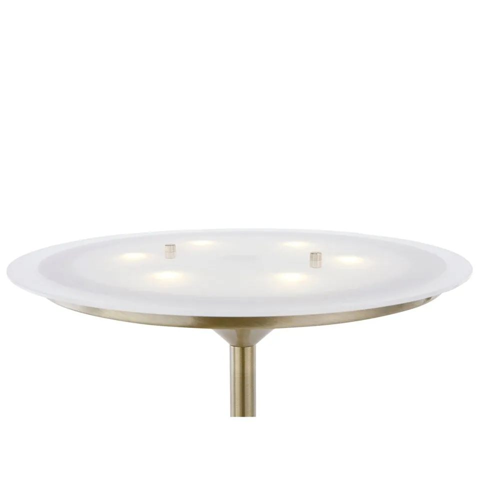 Leipzig LED Torchiere in Antique Brass