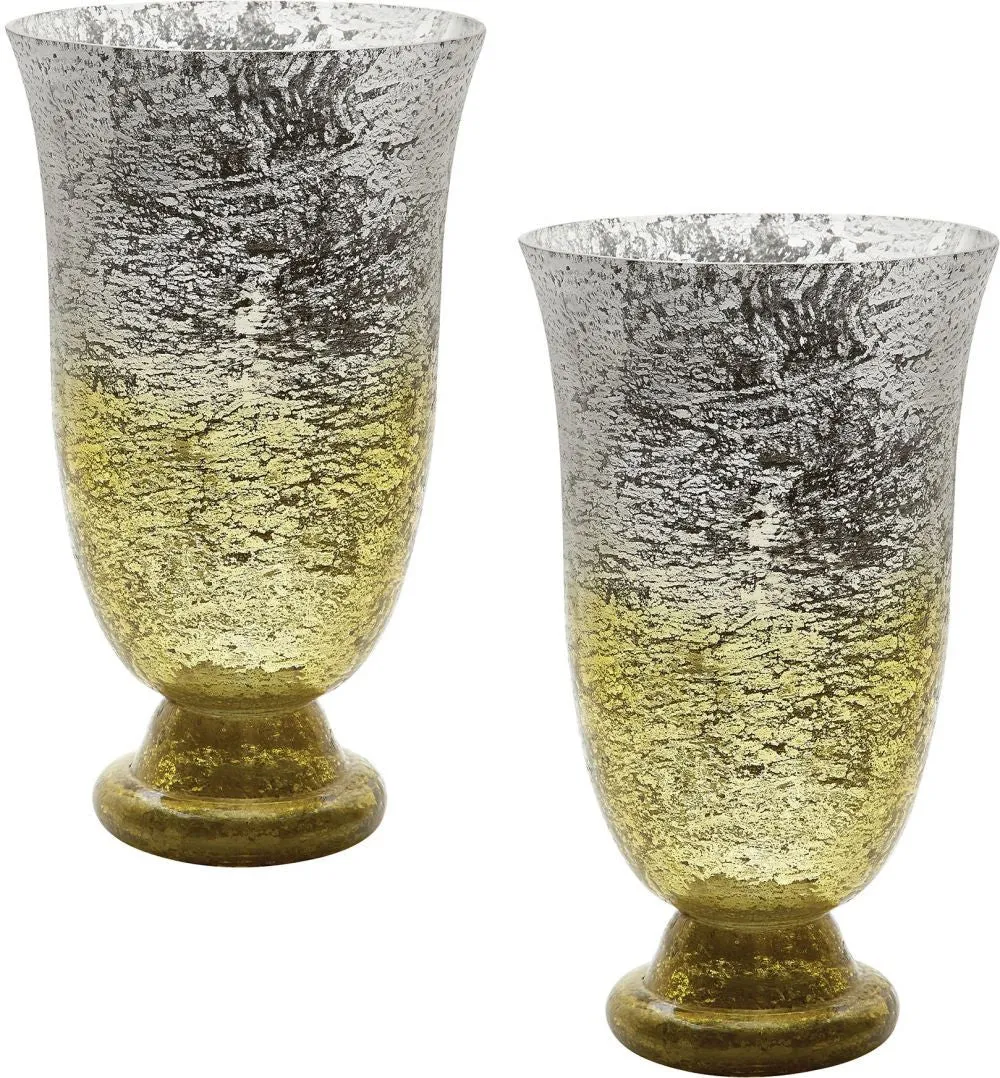 Lemon Ombre Flared Vase - (Set of 2)