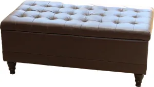 Lift Top Bench-Storage Coffee Ottoman Dark Brown Espresso & Black