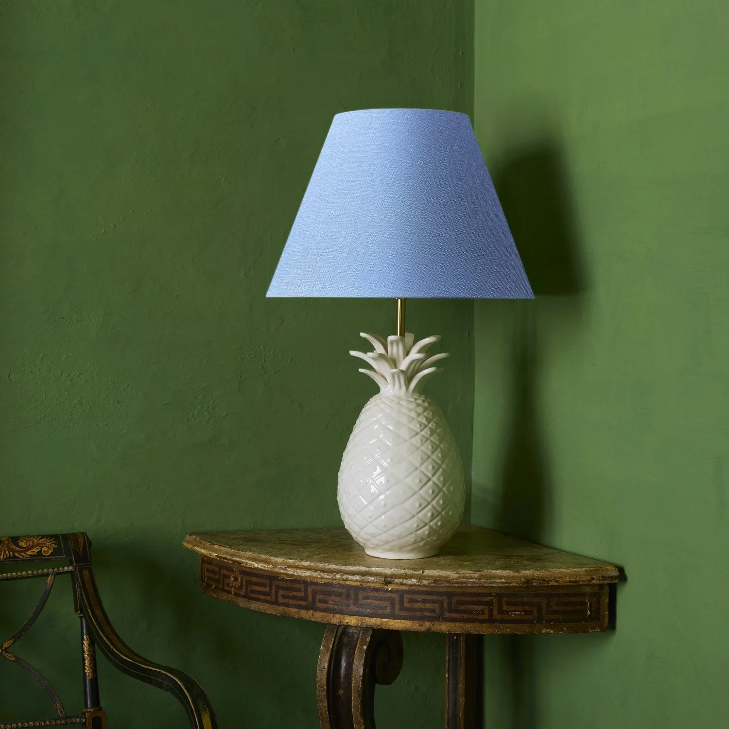 Light Blue Empire Linen Lampshade