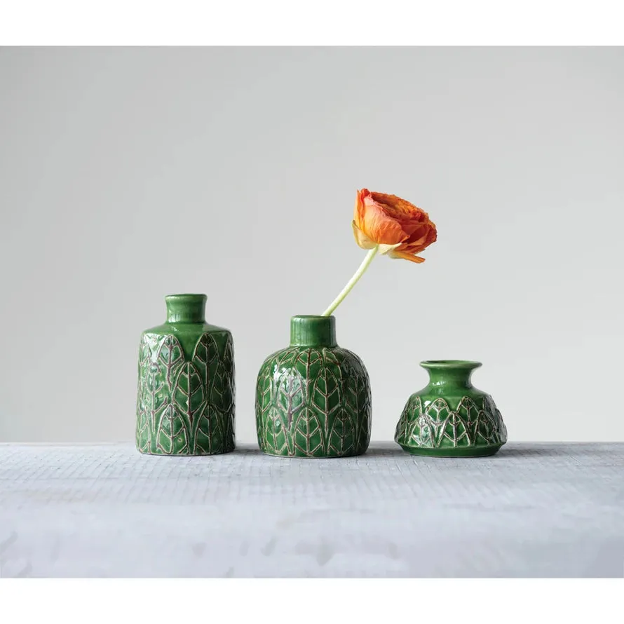 Little Green Stoneware Vases