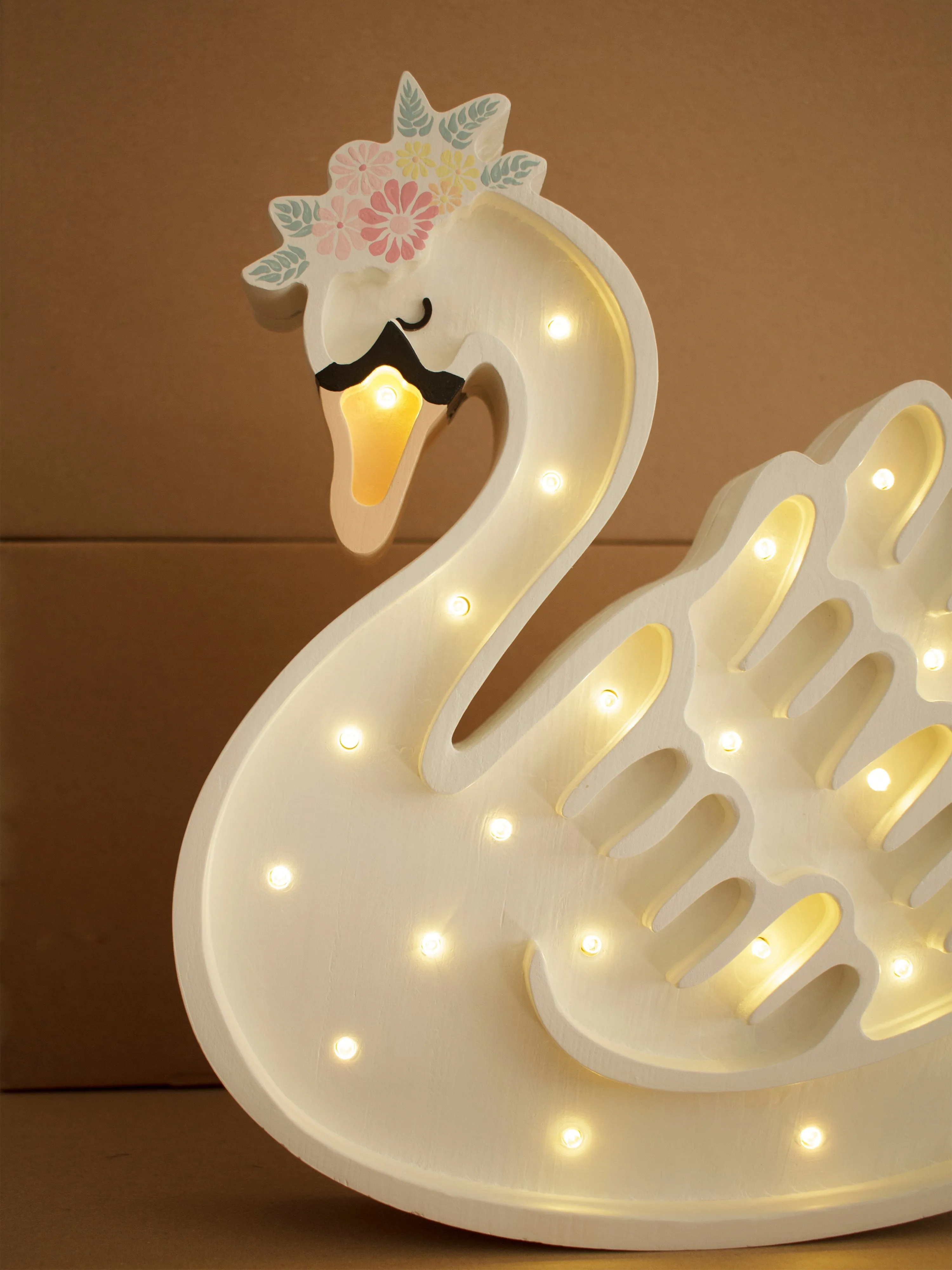 Little Lights Swan Lamp in White (36x31.5x5.5 cm)