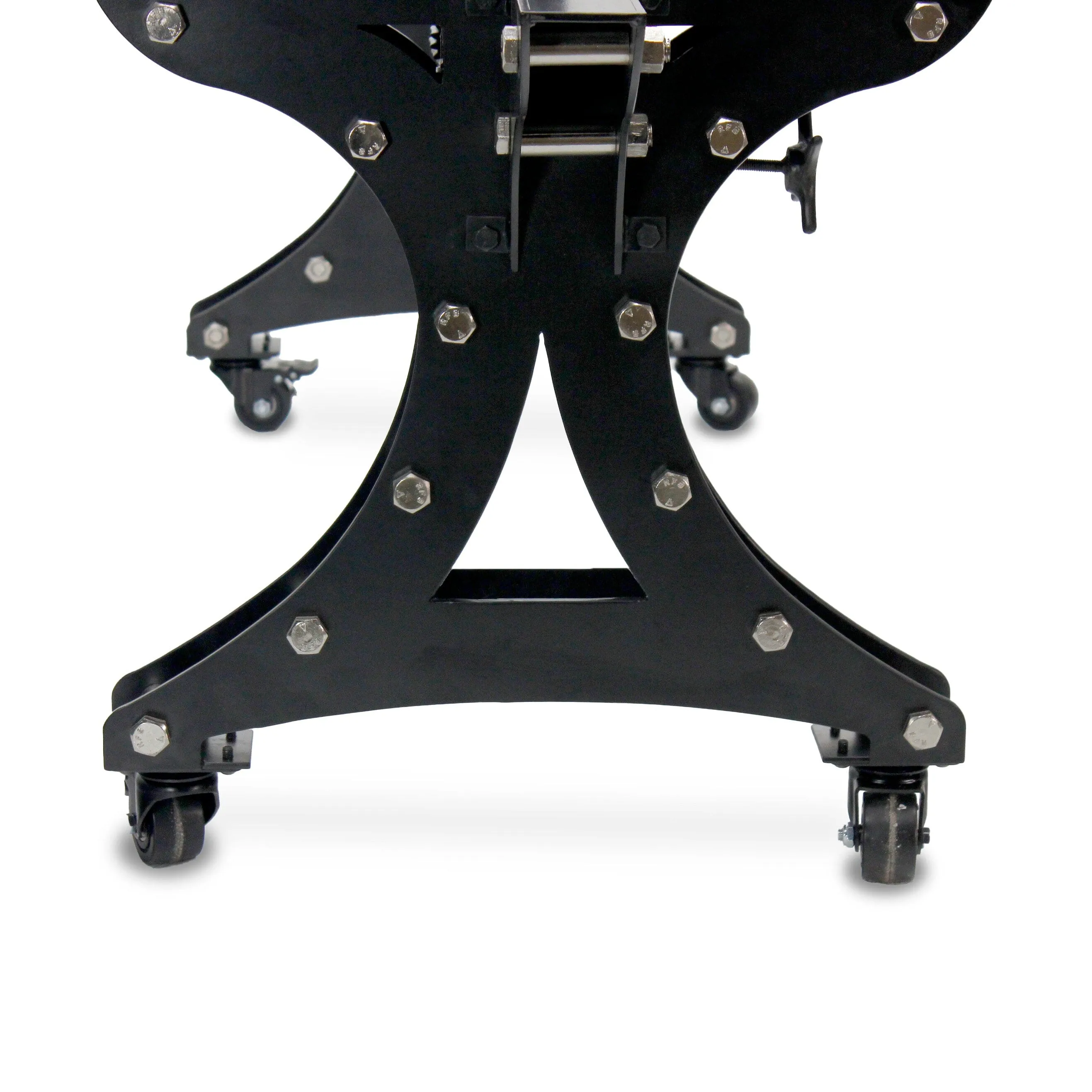 Longeron Industrial Dining Table Adjustable - Casters - Provincial Top