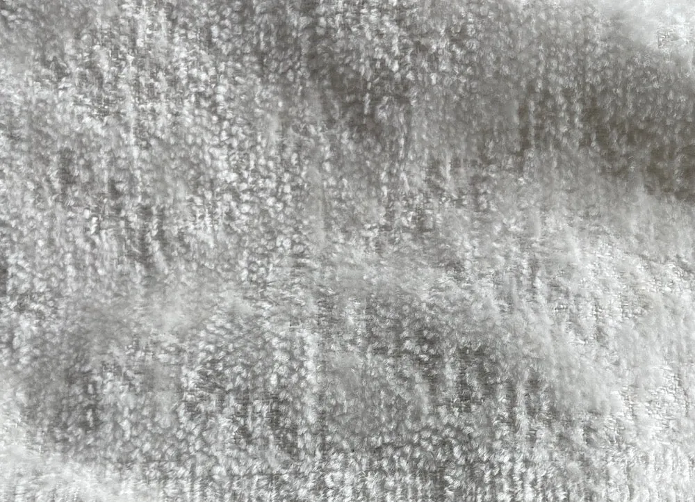 Luxurious Plush Cloud White Textured Polyester (Made in India)