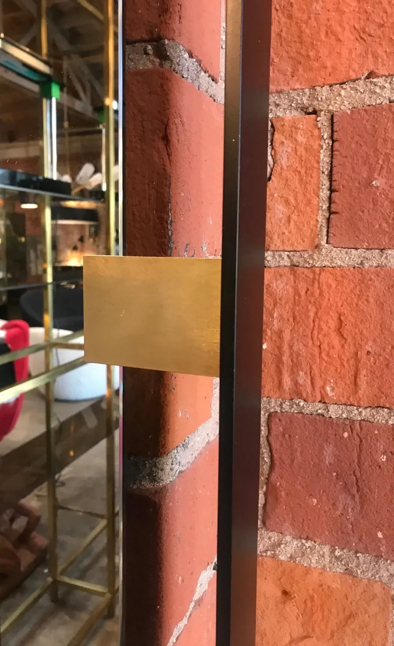 MA 39's Oversized Iron floating and Brass Rectangular Mirror, 21st Century, Italy