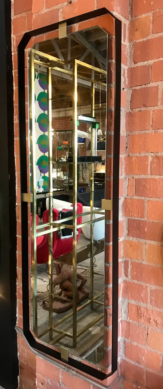 MA 39's Oversized Iron floating and Brass Rectangular Mirror, 21st Century, Italy