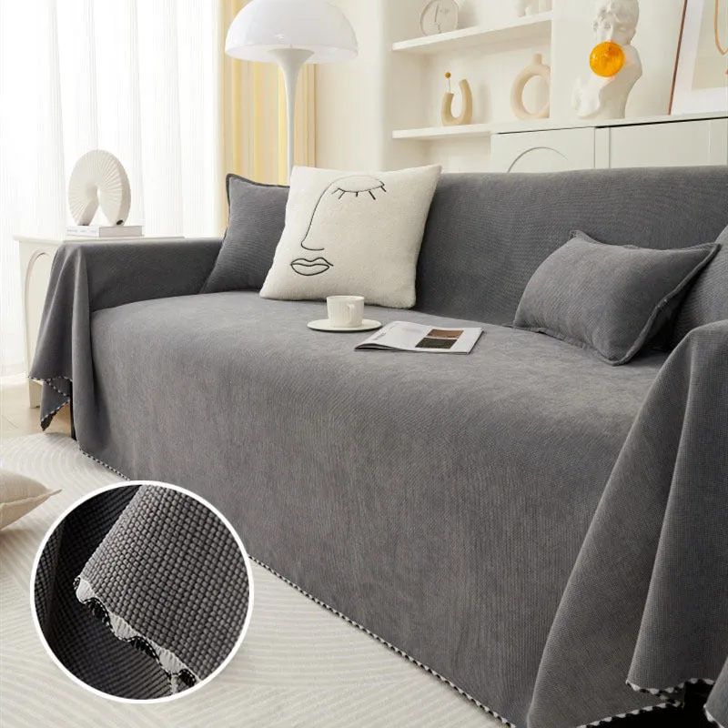 Mabel Chenille Reversible Blanket Sofa Cover