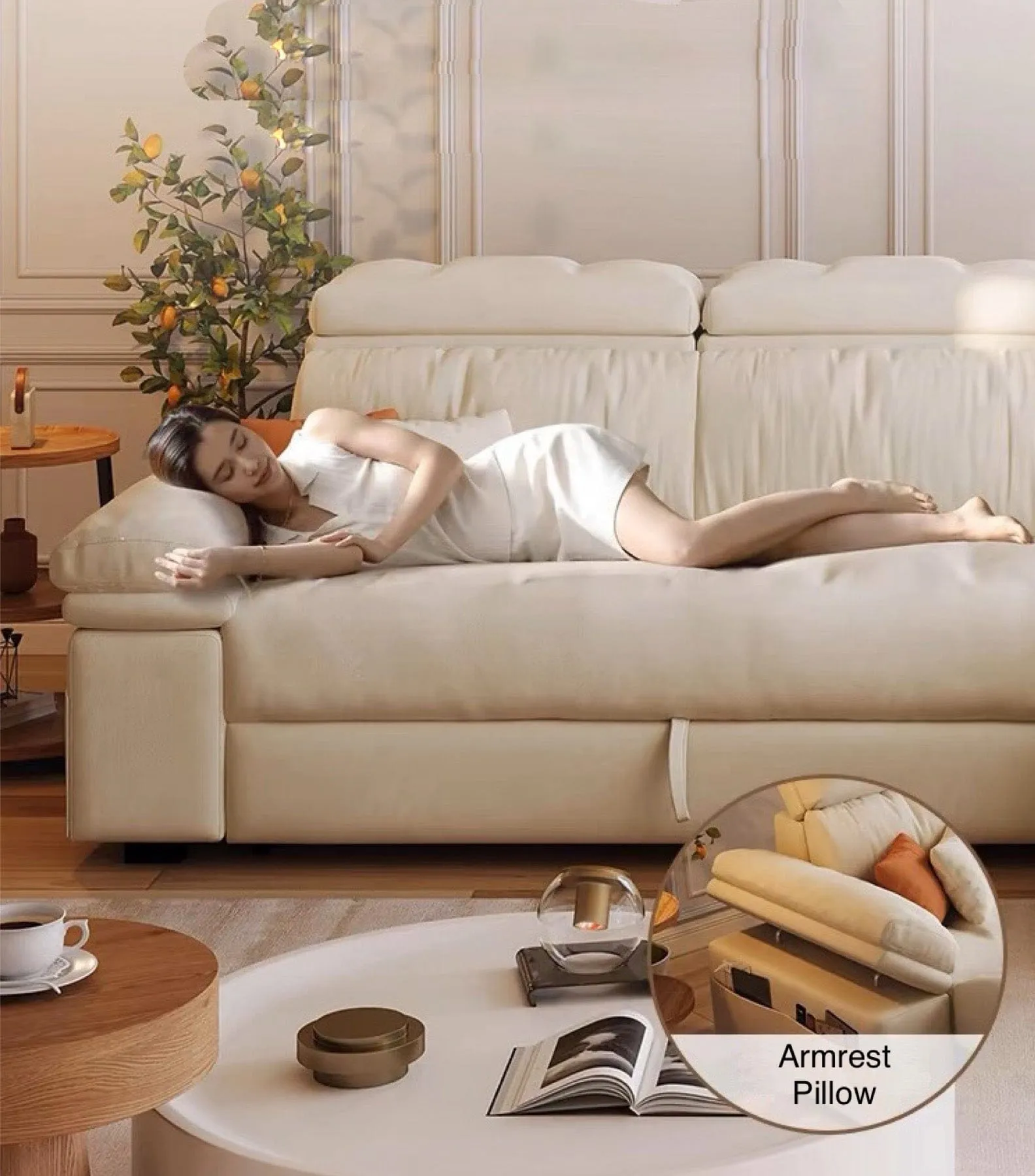 Marius Scratch Resistant Storage Sofa Bed