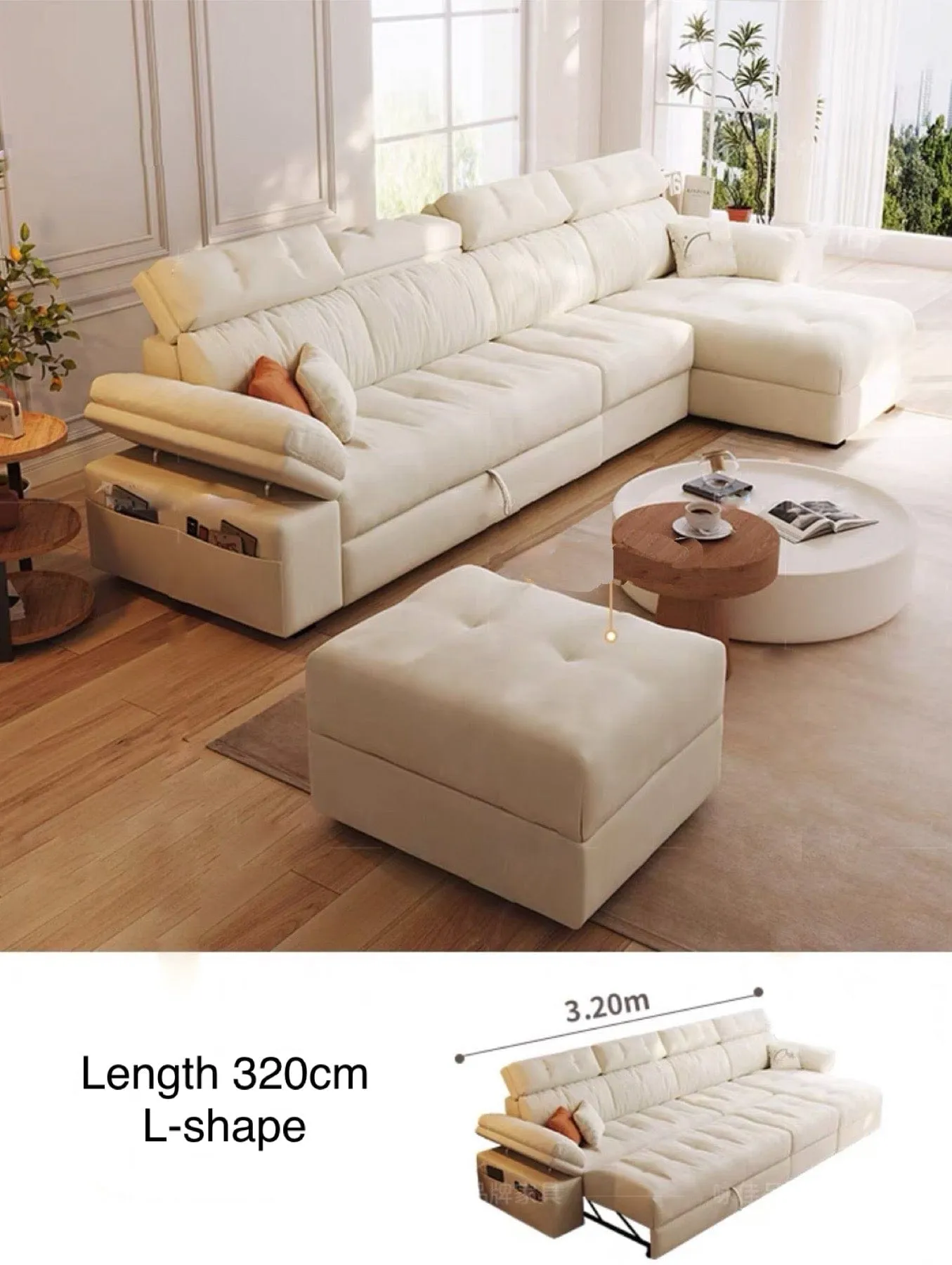 Marius Scratch Resistant Storage Sofa Bed