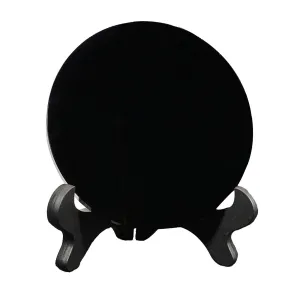 MERISHOPP Black Obsidian Disc Obsidian Scrying Mirror for Augury Home Office Decor 8cm Collectibles | Rocks, Fossils & Minerals | Crystals & Mineral Specimens | Crystals