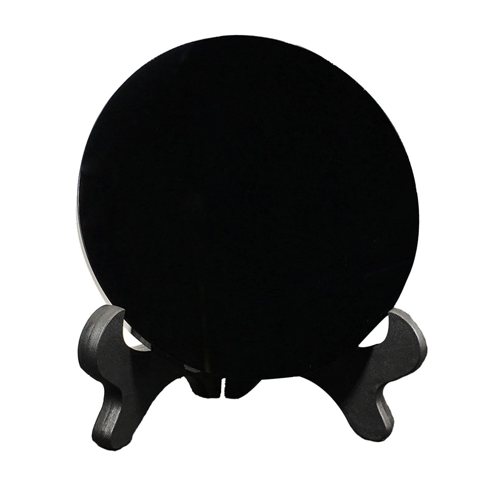 MERISHOPP Black Obsidian Disc Obsidian Scrying Mirror for Augury Home Office Decor 8cm Collectibles | Rocks, Fossils & Minerals | Crystals & Mineral Specimens | Crystals