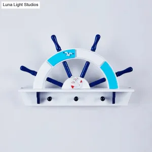 Metallic Children's Wall Sconce with Blue LED - Warm/White Light