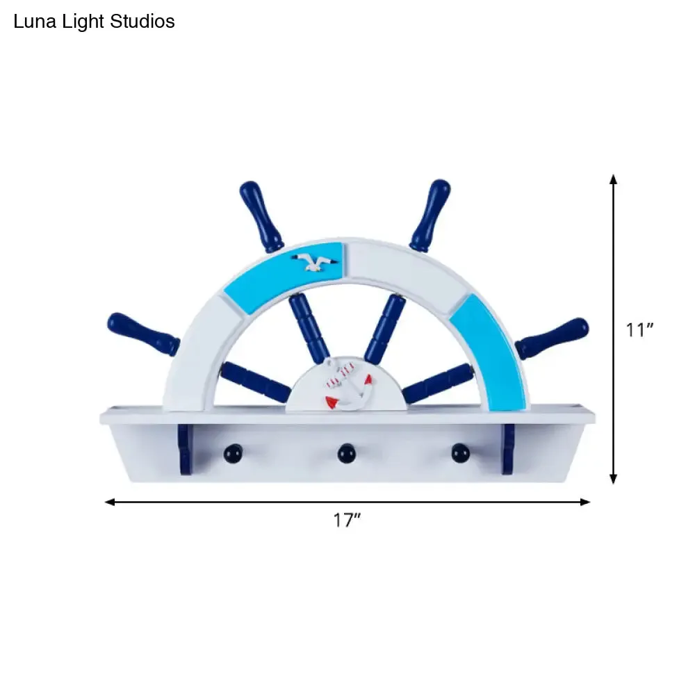 Metallic Children's Wall Sconce with Blue LED - Warm/White Light