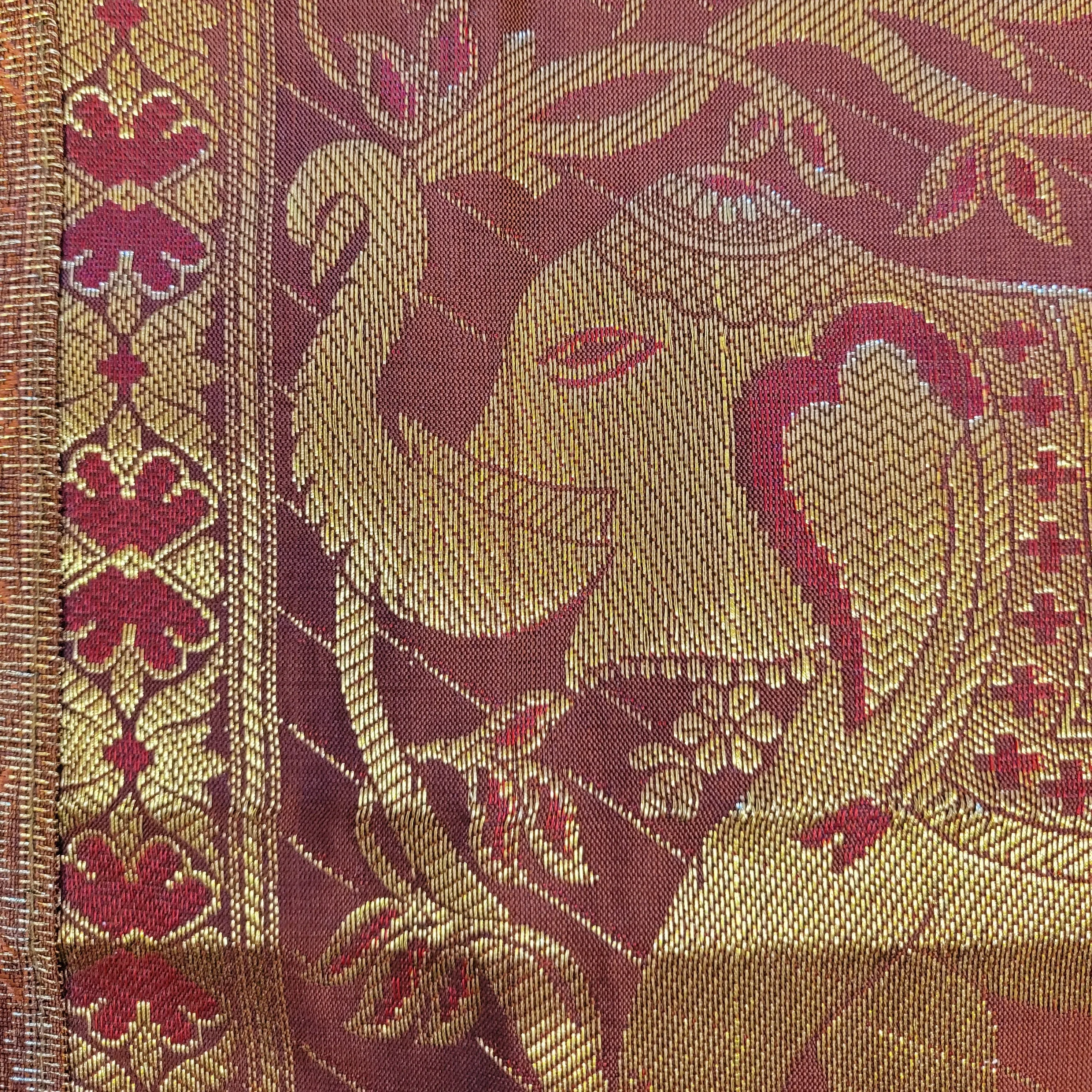 Metallic Thread 'Elephant' Cushion Cover
