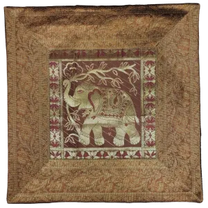 Metallic Thread 'Elephant' Cushion Cover