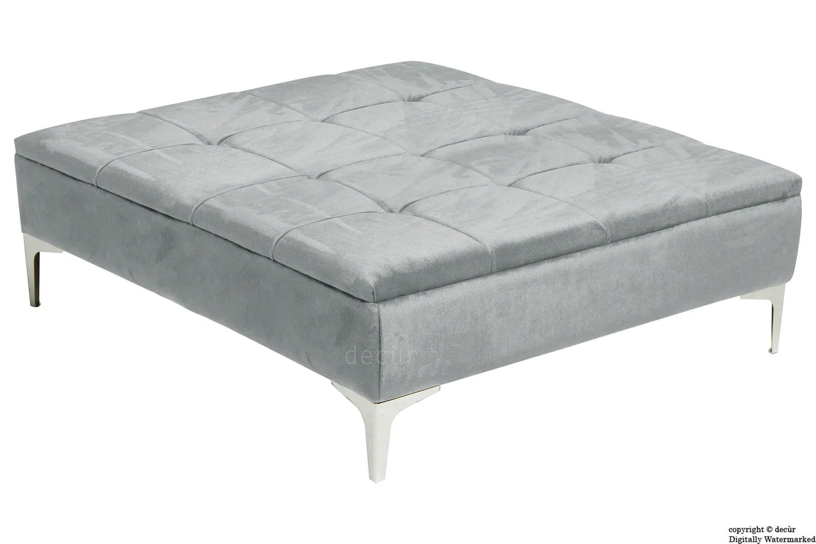 Mila Modern Buttoned Footstool Large - All Fabrics & Colours