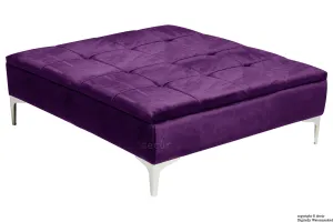 Mila Modern Buttoned Velvet Footstool Large - Amethyst with Optional Storage
