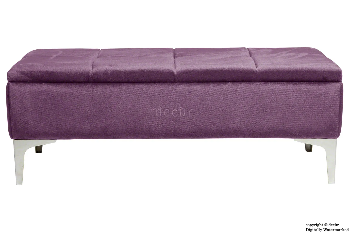 Mila Modern Buttoned Velvet Footstool - Lavender with Optional Storage