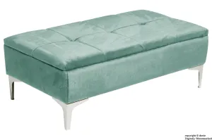Mila Modern Buttoned Velvet Footstool - Seaspray with Optional Storage
