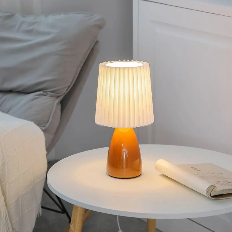 Milkshake LED Ceramic Table Lamp - Pleats Design
