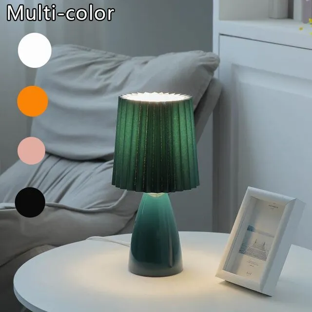 Milkshake LED Ceramic Table Lamp - Pleats Design