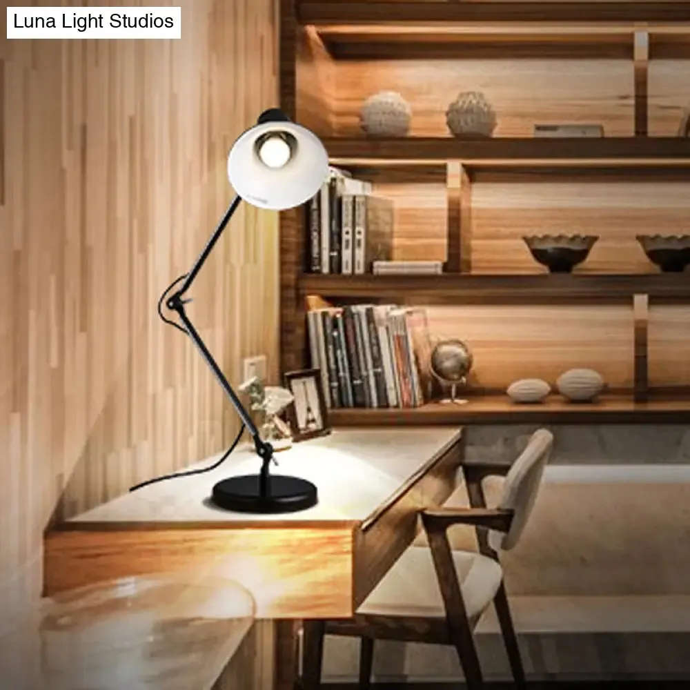 Modern Bell Shaped Desk Lamp with Adjustable Lighting - Stylish Metal, 1 Light, Black