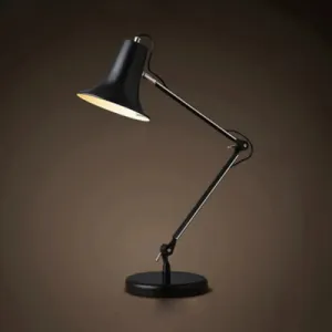Modern Bell Shaped Desk Lamp with Adjustable Lighting - Stylish Metal, 1 Light, Black