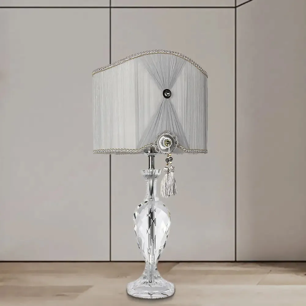 Modern Grey Task Lighting: Faceted Crystal Reading Book Light