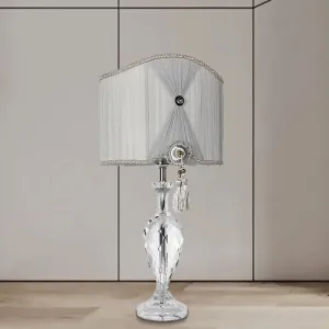 Modern Grey Task Lighting: Faceted Crystal Reading Book Light
