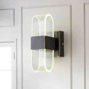 Modern LED Wall Sconce Light: Metal Square Design, Black Finish, Ideal for Living Room