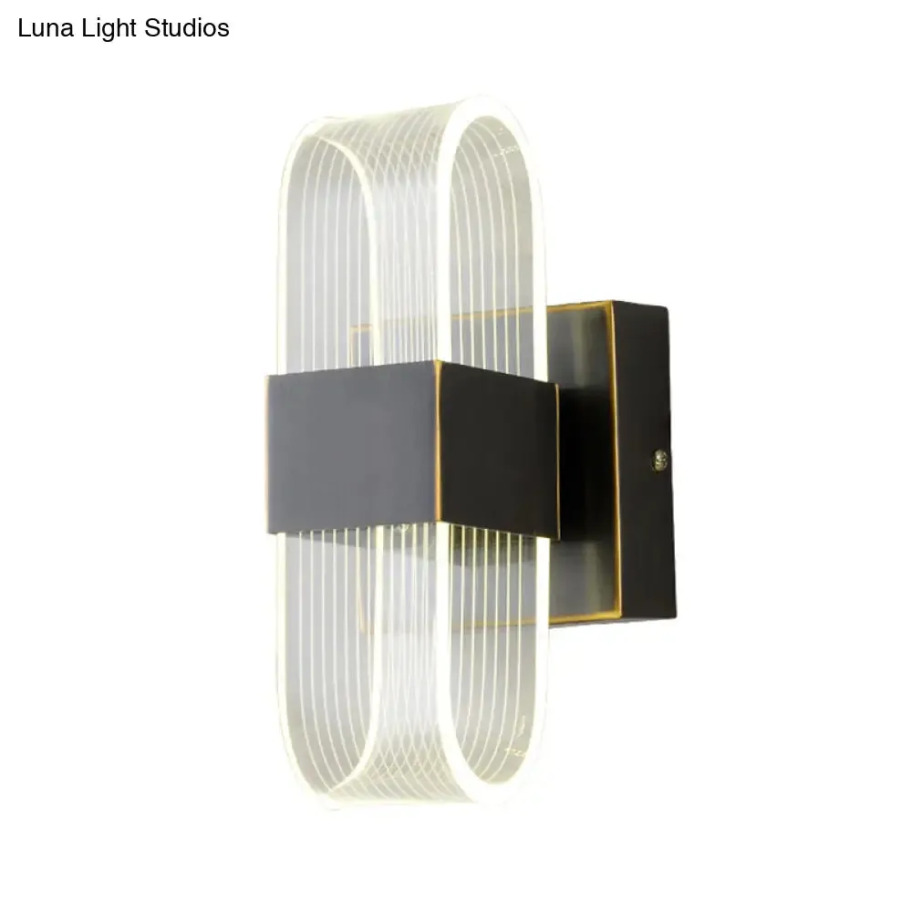Modern LED Wall Sconce Light: Metal Square Design, Black Finish, Ideal for Living Room