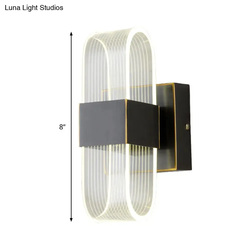 Modern LED Wall Sconce Light: Metal Square Design, Black Finish, Ideal for Living Room